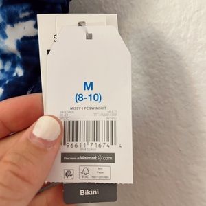 Blue Tie Dye One Piece Swimsuit